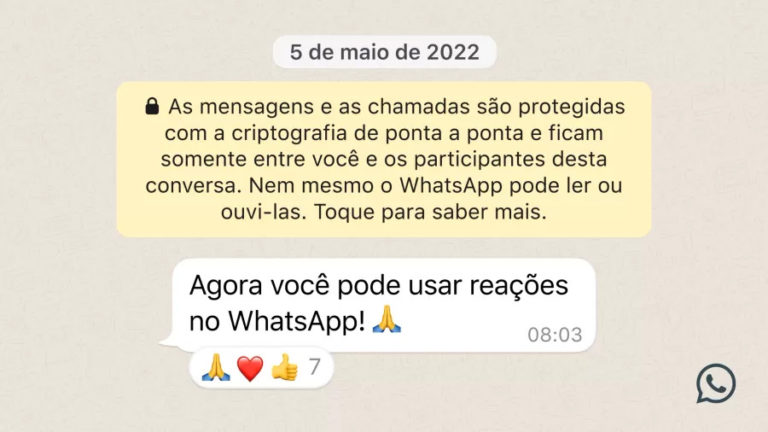 WhatsApp libera reações; veja como usar nas mensagens