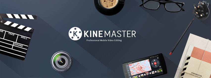 Foto mostra celular com o Kinemaster aberto em uma mesa do trabalho. Este é um dos melhores aplicativos para editar vídeos