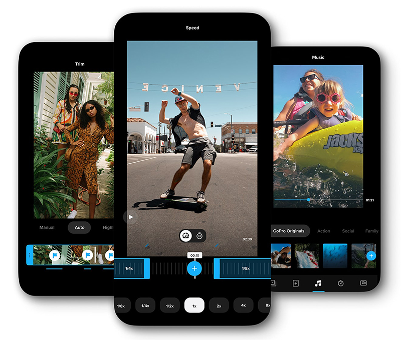 Foto mostra vídeos sendo editados no Quick, que é um dos melhores aplicativos para quem usa GoPro