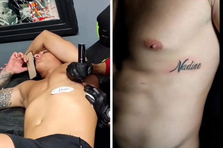Ex-namorado da mãe de Neymar faz tatuagem memorável