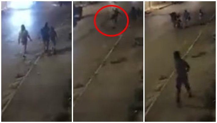 Homem dispara ‘voadora’ em mulher e vítima fica caída