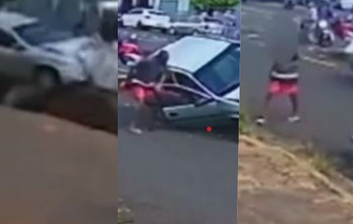 Homem furta carro e foge a pé após batida grave
