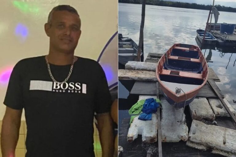 Pescador some e barco é encontrado com marcas de tiros