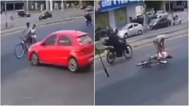 Motorista atropela casal após ver mulher desmaiada